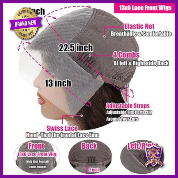 30 Inch Human Hair Lace Front Wig Body Wave 180% Density Pre Plucked main image 6